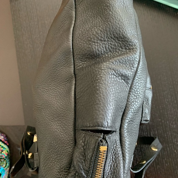 Halston Heritage Black Pebbled Leather Zipper Tote/Laptop bag. EUC - Picture 6 of 9